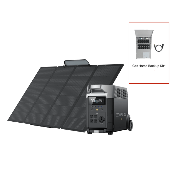 EcoFlow DELTA Pro + 400W Portable Solar Panel + Transfer Switch