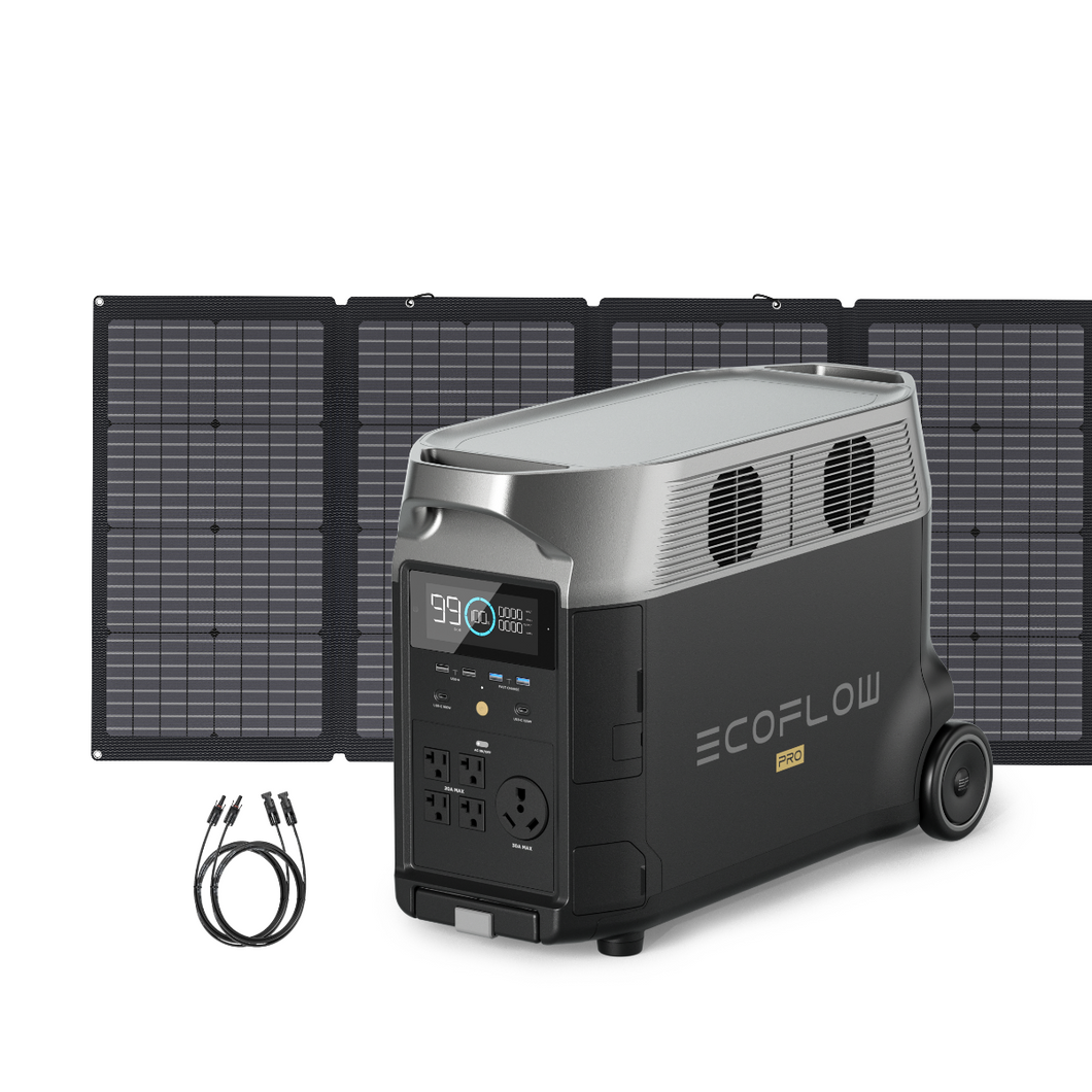 EcoFlow DELTA Pro Solar Generator with Free Solar Extension Cable