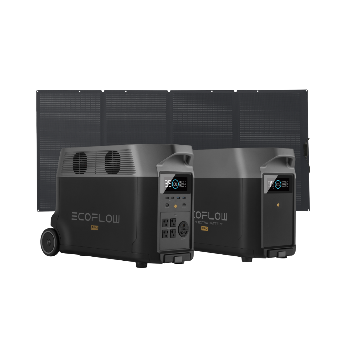 ecoflow with solar panel EcoFlow Delta Pro Ultra Power Station, Delta Pro Ultra + 2 × 400W Rigid Solar Panel + 4 × Free Rigid Solar Panel Mounting Feet main image 1